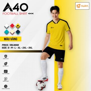 Áo bóng đá không logo AURA A40 - Vàng Năng Động