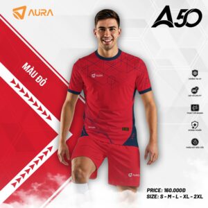 Áo Đấu Thể Thao Aura A50 Màu Đỏ