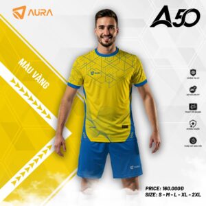 Bộ Quần Áo Thể Thao AURA A50 Màu Vàng Năng Động