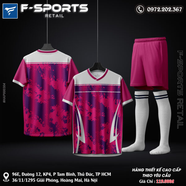 Áo Bóng Đá Hồng Đậm F-Sports Retail Thiết Kế Năng Động