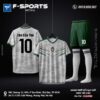 Bộ quần áo bóng đá nam xám camouflage phối xanh rêu F-SPORTS RETAIL
