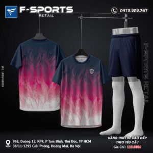 Áo thể thao nam F-Sports chuyển sắc xanh navy – hồng tím – trắng