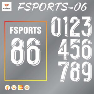 Fsports - 06: Bộ font số in Áo Thể Thao Cực Chất