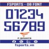 Font Số FSPORTS - 08  Mạnh Mẽ Cho Đồng Phục Thể Thao