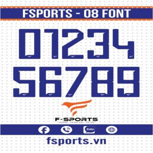 Font Số FSPORTS - 08  Mạnh Mẽ Cho Đồng Phục Thể Thao