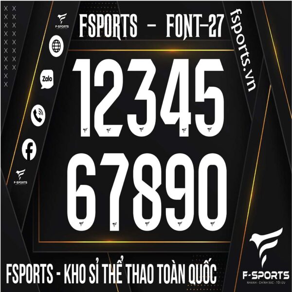 Font Số Thể Thao FSPORTS - FONT-27 Được Sử Dụng Nhiều Nhất 2025