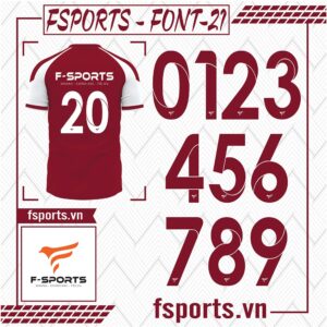 Font Số 21 Đẹp Dùng cho Áo Thể Thao FSPORTS