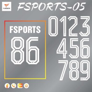 Bộ Font số in thể thao FSPORTS-05 - Hiện Đại - Đẳng Cấp