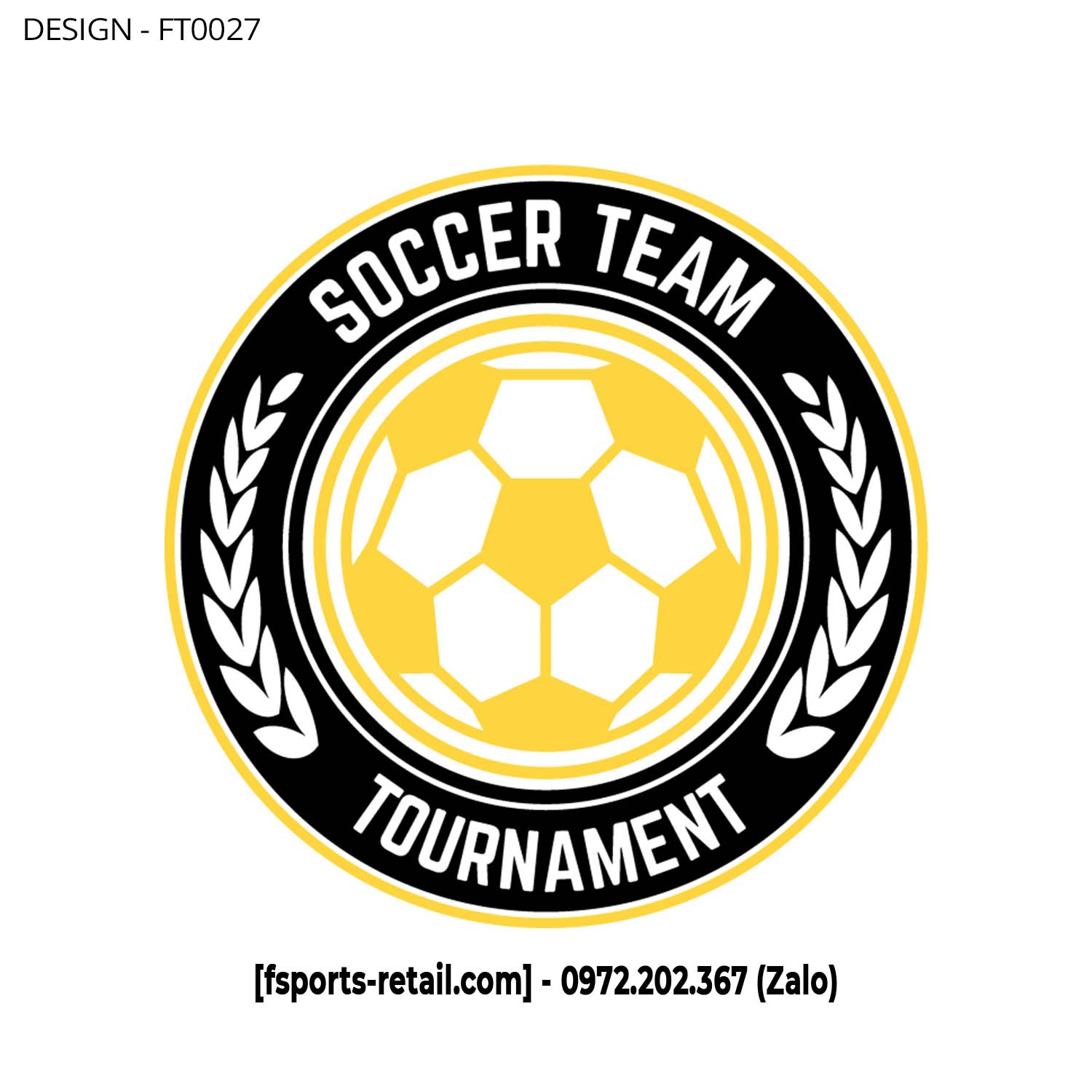 Logo Soccer Team Tournament gam màu vàng đen mạnh mẽ thiết kế FT0027