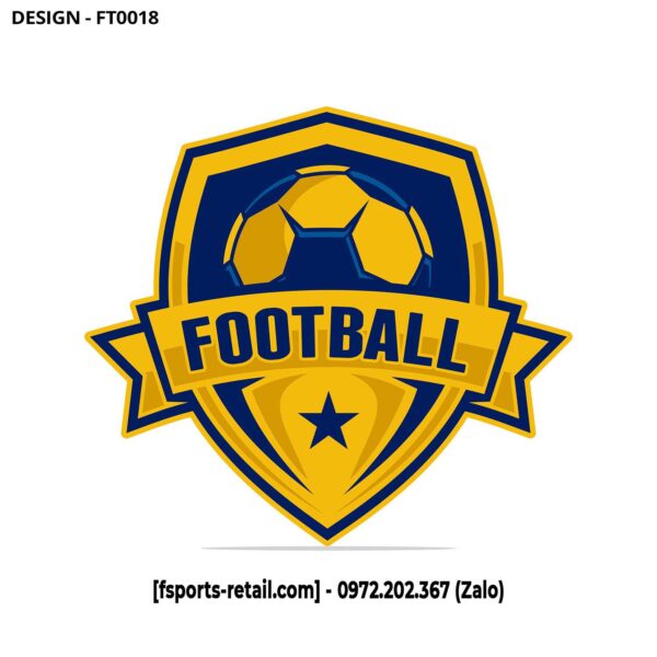 Logo Bóng Đá F-Sports DESIGN FT0018 – Vàng và Xanh Navy Cá Tính