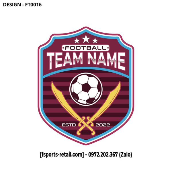 Logo Đội Bóng Thiết Kế FT0016 - Đỏ Đô Cá Tính Và Mạnh Mẽ
