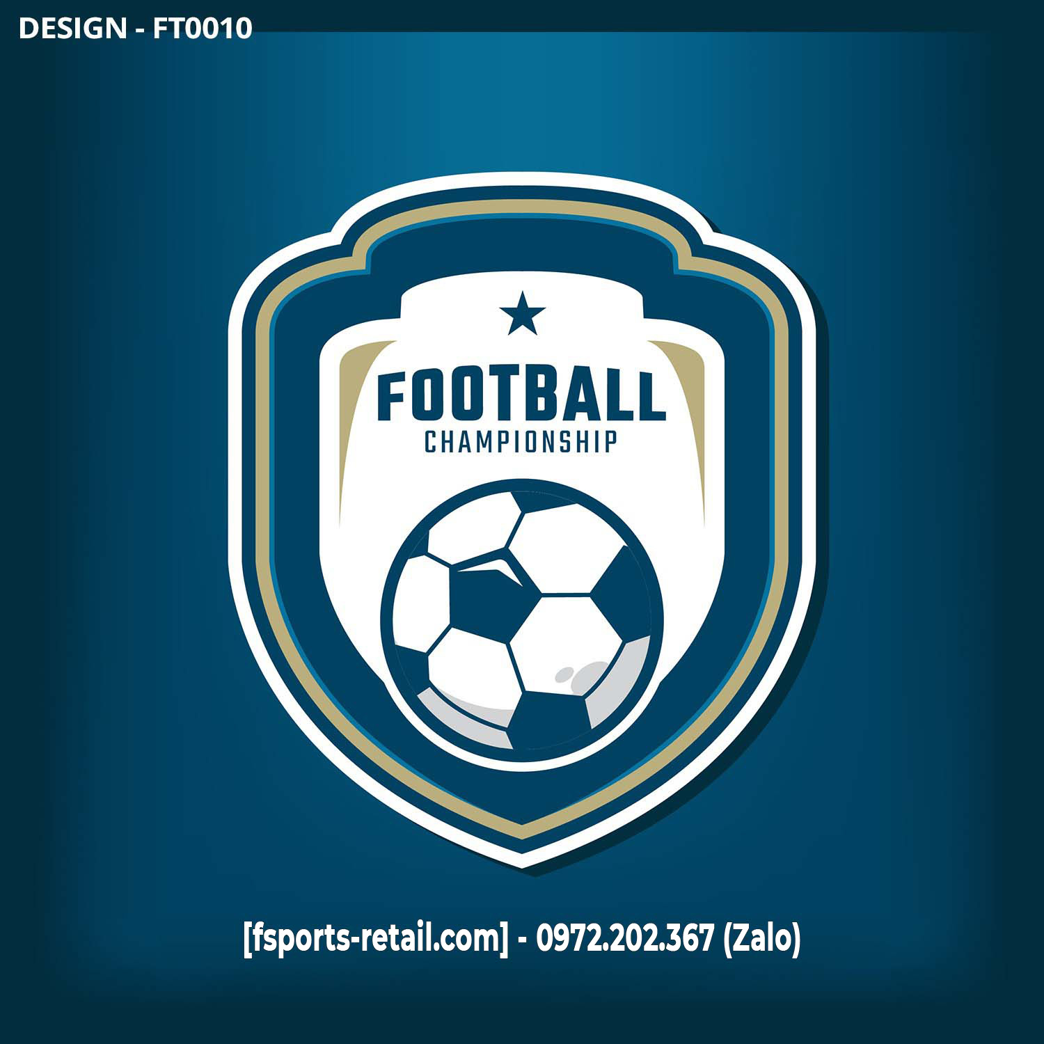 Logo Football Championship màu xanh dương – Thiết kế thể thao chuyên nghiệp