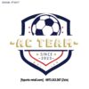 Logo Đội Bóng AC TEAM - Thiết Kế FT0077 - Màu Đỏ Xanh Navy Vàng Kim