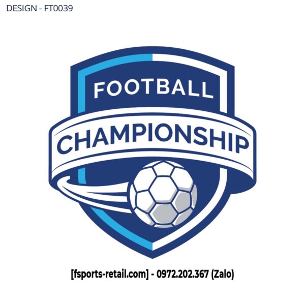 Logo Giải Bóng Đá Football Championship - Thiết kế Xanh Biển Năng Động (FT0039)