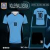 Áo Bóng Chuyền Thiết Kế DBC-06 Màu Xanh Dương Nhạt