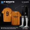 Bộ đồ bóng đá F-Sports màu Cam Amber phối Đen – Thiết kế năng động, chuẩn cá tính