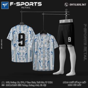Bộ Quần Áo Thể Thao F-Sports Trắng Xanh Camo
