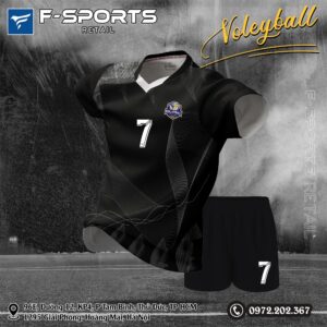 Áo Bóng Chuyền Nam F-Sports Màu Đen Chuyên Nghiệp