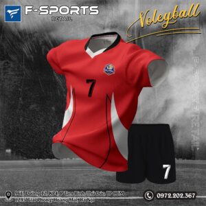 Bộ đồ thể thao bóng chuyền F-Sports màu đỏ rực