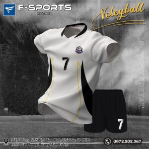 Áo bóng chuyền nam trắng phối đen vàng - Mẫu mới 2025