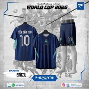 Áo đấu đội tuyển Brazil sân khách World Cup 2026 - Xanh dương đậm