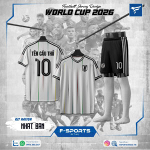 Áo Đấu Đội Tuyển Nhật Bản Sân Khách World Cup 2026 – Trắng Đen Tinh Tế